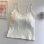 HOT Women camisole Women's Sexy Lace Top Tankvest Inner Wear Sweet Style Short Top Lace Strap Vest with Padded Basic Tank Top