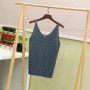 6 Colors Sleeveless Bright Silk Women Tank Tops Sexy Female Knitted V-Neck Camisole Club Girls Camis Thin Shiny Glitter Bling
