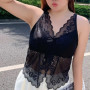 1pcs Women Lace Strap Vests Lady Inside Wear Camisoles With Padded Underwear Female Sexy Tank Top Girl Large Size Sleeveless Top