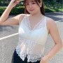 1pcs Women Lace Strap Vests Lady Inside Wear Camisoles With Padded Underwear Female Sexy Tank Top Girl Large Size Sleeveless Top