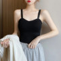 1pcs Women Straps Vest Lady With Padded Camisoles New Female Sexy Slim Tank Tops Girl Comfort Fashion Ventilate Korean Style Top