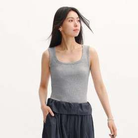 Semir Womens Tank Top 2026 Short U Neck Solid Cool Feeling Slim Basic Casual Versatile Daily Wear