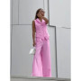 Fashionable And Comfortable Casual Vest Vest Wide-leg Trousers Two-piece Set Women's Simple Solid Color Temperament Trousers Set