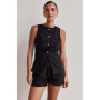 2025 Summer New Retro Elegant Commuter Denim Suit Sleeveless Top + Shorts Round Neck Fashionable Two-piece Set