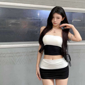 Fashion Casual Sexy Slim Fit Tube Top Vest Shorts Two Piece Suit For Women