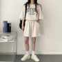 Casual Sporty Plus Size Women's Cotton Suits Summer 2025 New Round Neck Short Sleeve 3 Color Two Piece Set Shorts Outfitness