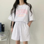Casual Sporty Plus Size Women's Cotton Suits Summer 2025 New Round Neck Short Sleeve 3 Color Two Piece Set Shorts Outfitness