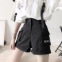 Japanese Two Piece Set for Women Short Sleeve White Shirt Wide Leg Overalls Shorts Suit Roupas Femme Fashion Summer Y2k Sets