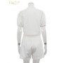 Clacive Sexy Loose White Cotton 2 Piece Sets Women Outfit 2025 Summer Short Sleeve Shirt With High Waist Shorts Set Streetwear