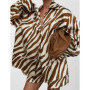 Leopard Print Spring Summer Shorts Set Women's Fashion Top Shorts Button Up Shirt+high Waisted Shorts Set Casual Two-piece Set