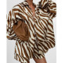 Leopard Print Spring Summer Shorts Set Women's Fashion Top Shorts Button Up Shirt+high Waisted Shorts Set Casual Two-piece Set