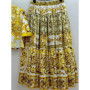 Summer women's new two-piece lapel short sleeve short printed shirt+high waist and big skirt fashion and elegant suit