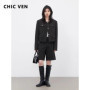 CHIC VEN Fashion Women Woolen Short Coat New Slim Ladies Jacket Female High Waist Middle Pants Sets Spring Autumn 2026