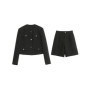 CHIC VEN Fashion Women Woolen Short Coat New Slim Ladies Jacket Female High Waist Middle Pants Sets Spring Autumn 2026