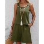 Womens Summer 2 Piece Outfits Lounge Matching Sets Two Piece Linen Shorts Crop Tops 2026Trendy Clothes VacationSet Shorts Sets