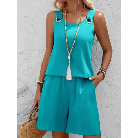 Womens Summer 2 Piece Outfits Lounge Matching Sets Two Piece Linen Shorts Crop Tops 2026Trendy Clothes VacationSet Shorts Sets