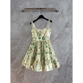 Floral print suspender floral embroidery women's dress elegant party vacation casual commuting new women's short skirt