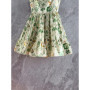 Floral print suspender floral embroidery women's dress elegant party vacation casual commuting new women's short skirt
