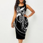 Women Vintage Slim Casual Befree 5XL Vest Tank Sleeveless Dress Large Big Summer Printed Elegant Party Beach Dresses