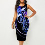 Women Vintage Slim Casual Befree 5XL Vest Tank Sleeveless Dress Large Big Summer Printed Elegant Party Beach Dresses