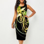 Women Vintage Slim Casual Befree 5XL Vest Tank Sleeveless Dress Large Big Summer Printed Elegant Party Beach Dresses
