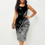 Women Vintage Slim Casual Befree 5XL Vest Tank Sleeveless Dress Large Big Summer Printed Elegant Party Beach Dresses