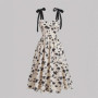 2026 Spaghetti Strap Dresses For Ladies Vestidos Dress For Wedding Temperament Elegant French Flower Printed Sling Slim Trendy