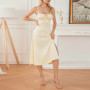 Women Summer Solid Color Long Dress Sleeveless Bandage Party A-line Dress for Cocktail Nightclub Beach