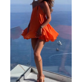 Sexy Party Off Shoulder Dresses 2025 Women's Elegant Sleeveless Hollow Out Beach Dress Backless High Street Lady Summer Vestidos