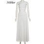 Nibber Elegant Maxi Dress Women Summer Off-shoulder Sleeveless Cut Out Beach Long Indie Folk Temperament For Vacation Vestidos