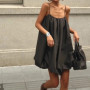 2025 Summer French Elegant Black Loose Sling Women's Dress