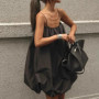 2025 Summer French Elegant Black Loose Sling Women's Dress