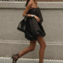 2025 Summer French Elegant Black Loose Sling Women's Dress