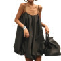 2025 Summer French Elegant Black Loose Sling Women's Dress