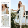 OLrain Dresses 2026 Woman Summer Midi Elegant White Ladies Dress French Square Neckline Wide Straps Woman Clothing O57XL98938