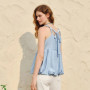 Semir Shirt Women Sleeveless Bowknot Lovely 2025 New Summer Bud Texture Suspender Top French Style for Summer Parties