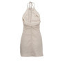 Women's Halter Backless Dress Summer Women's Cotton Linen Distress Personal Simple Sexy Sleeveless A-line Casual Beach Dress