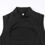 Sexy Hollow Out Sleeveless Tank Tops Bodysuit for Women Sexy Irregular Backless Slim Fit Top Streetwear Backless Playsuit Vest