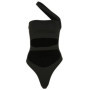 PixieKiki Sexy Black Bodysuit One Shoulder Backless Cutout Asymmetrical Tops for Women Rave Outfits Y2k Streetwear P71-BZ12