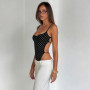 Holiday Dot Printed Bodysuits Sexy Slim Backless Sleeveless Slash Neck Sleeveless Rompers Women 2026 Summer Fashion Streetwear