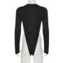 Sexy Hollow Out Bodysuits Slim Skinny Solid O-Neck Long Sleeve Rompers Women 2025 Autumn Spring Fashion Streetwear Ladies Tops