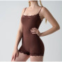 Sexy Lace Bodysuit Women Square Neck Sleeveless Spaghetti Strap Jumpsuit Solid Color Slimming Bodycon Rompers Tank Tops