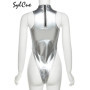 Sylcue Silver Reflective Transparent Personality Self-Confidence Avant-Garde Sexy Mature Hot All-Match Tight Women'S Jumpsuit