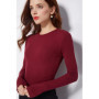 Women's Crew Neck Ribbed Slinky Long Sleeve Bodysuit Cotton Materials 8 Colors