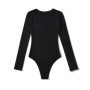 4 color New Spring Autumn V neck Rib Long sleeve Bodysuit Sexy Woman Short Jumpsuit Slim fit Rompers Bodycon Playsuits Navy Gray