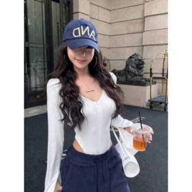 Sexy See Through Bodysuit Women Dark Gothic Streetwear Emo Alternative Grunge Y2k Long Sleeve V-neck High Waist Jumpsuit