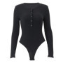 Sexy black white bodysuit women summer skinny long sleeve tees tops bodysuits for woman fashion casual rompers party club body