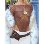 Women Rhinestone Mesh Bodysuits Long Sleeve Bodycon Body Top Party Club Sexy See Through Shirts