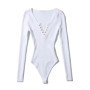 Long Sleeve Shapewear Yoga Jumpsuits Women'S V Neck Sexy Jumpsuits Ultralight Bodysuit Body Shaping Belly Tightening