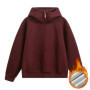 Oversized Hooded Sweatshirt for Couples Autumn Winter Heavyweight Velvet Half-Zip Hooded Jacket Loose Fit Soft Comfortable